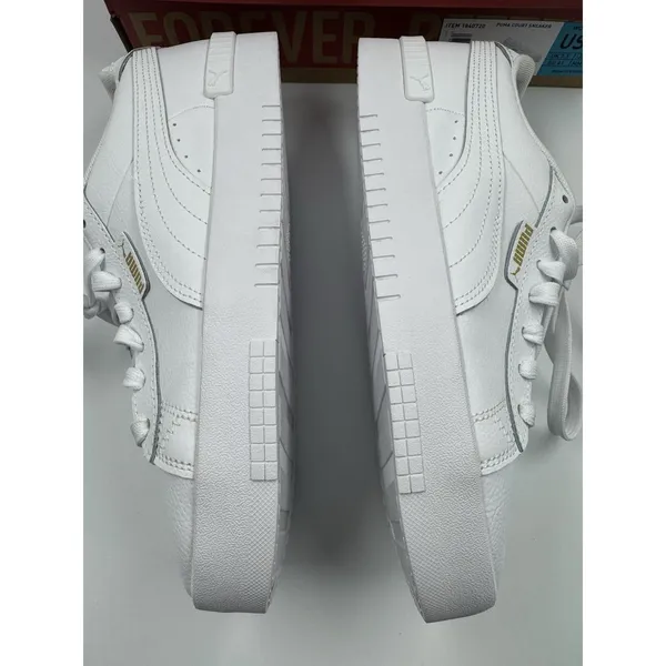 PUMA Court Sneaker, White, Women's Casual Low Top Leather Shoes Size 10 - Image 16