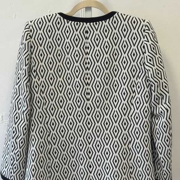Tahari Arthur S Levine Aztec Diamond Ikat Zip Front Mid Length Jacket Coat Sz 4 - Image 6