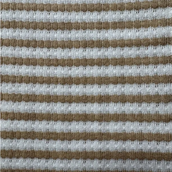 Pink Lily Tan White Striped Oversized Sweater Medium Boxy Coastal Grandmother - Image 8