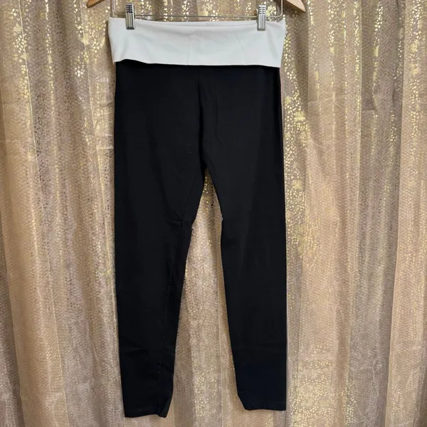 Victorias Secret Vintage White Pink Sequin Angel Wing Foldover Leggings Med - Image 2