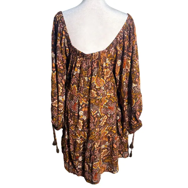 Olivaceous Paisley Tiered Mini Dress Boho Balloon Sleeve Anthropologie Medium‎ - Image 7