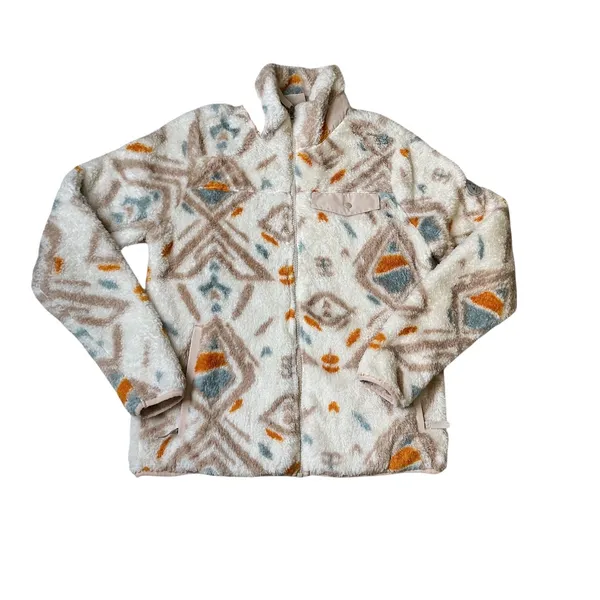 Gerry Womens Sherpa‎ Fleece Jacket Geometric Southwestern Full Zip DG9660 Small - Image 4