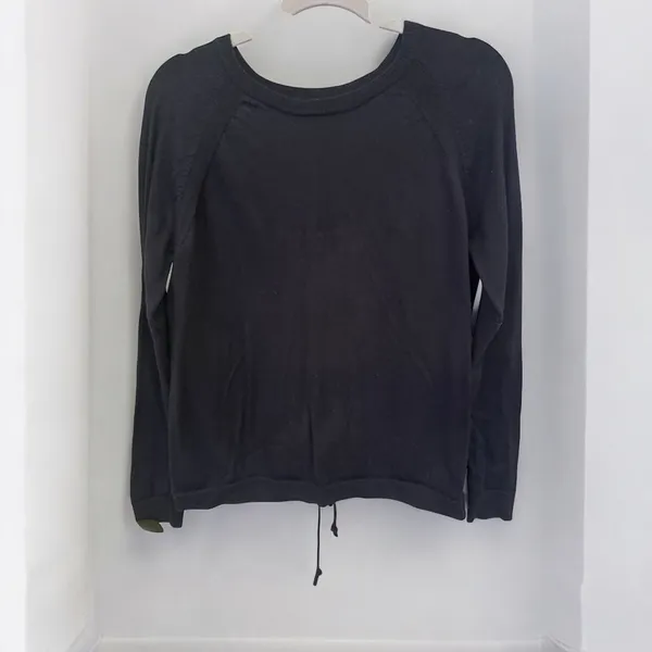 Lululemon Black Lace-Up Back Crew Neck Sweater - Image 2