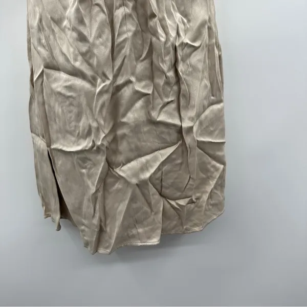Zara Satin Ruched Beige‎ Halter Tie Shift Mini Slip Dress Size M NWT - Image 5