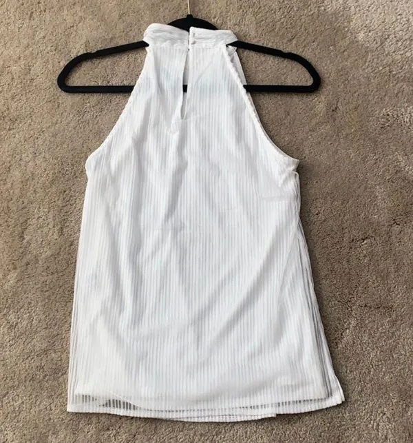 White House | Black Market HALTER NECK OVERLAY BLOUSE - Image 2