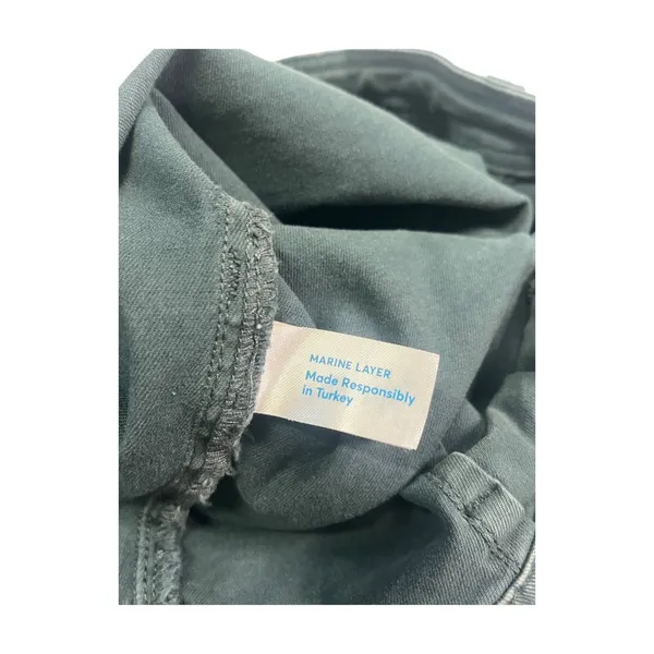 Marine Layer Pants Womens 10 Green Wide Leg High Rise Raw Hem Stretch Classic - Image 11