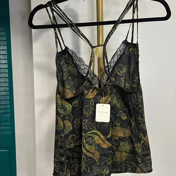 NWT Free People Off the Coast Cami Lace Black Strappy Relaxed Fit Elegant Tank - Image 6