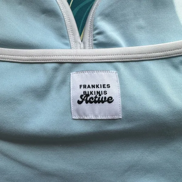 🩵Frankie's Bikinis Sky Blue Lively Halter Sports Bra - Image 5
