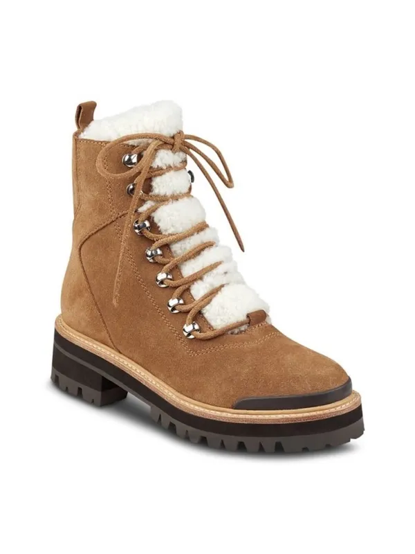 Marc Fisher Lizzie Genuine Leather and Shearling Lug Sole Boots Size 8.5 - Image 2