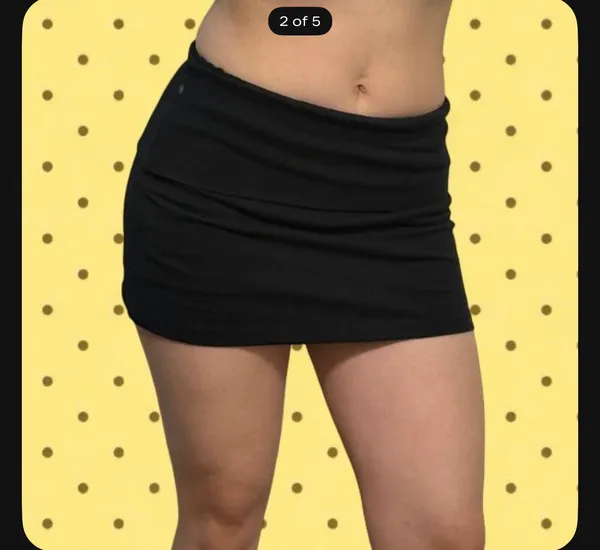 Y2K Black Rhinestone Cross Wing Mini Skort - Image 6
