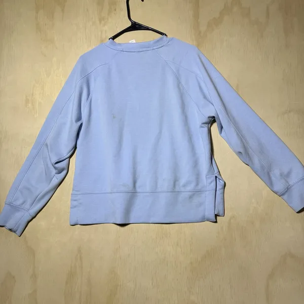 Yogalicious Light Blue Crewneck Sweatshirt Size S Oversized Pullover Athleisure - Image 7