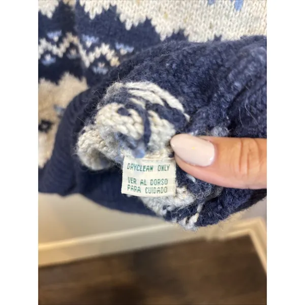 St. Johns Bay Fair Isle Nordic Women Sz Large Wool Blend Sweater Cottagecore Ski - Image 6