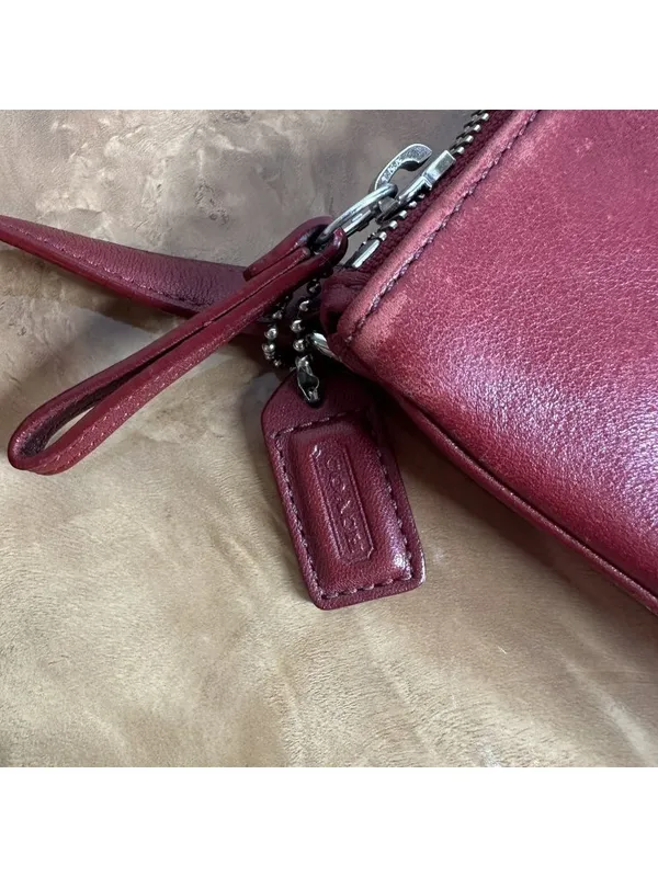 Coach Vintage Red Leather Grommet Lace-Up Crossbody Bag Y2K - Image 3