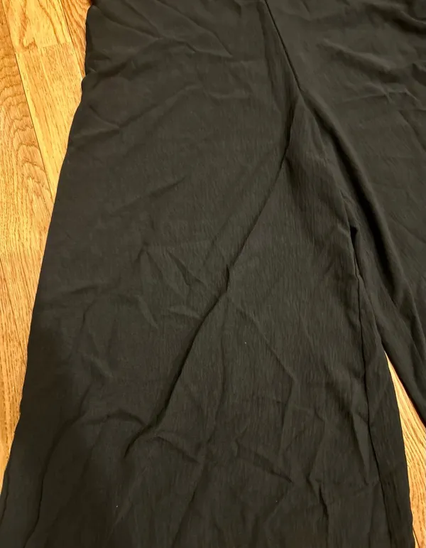SHEIN black exaggerated Wide-Leg Button-Front placket oversize Jumpsuit L - Image 8