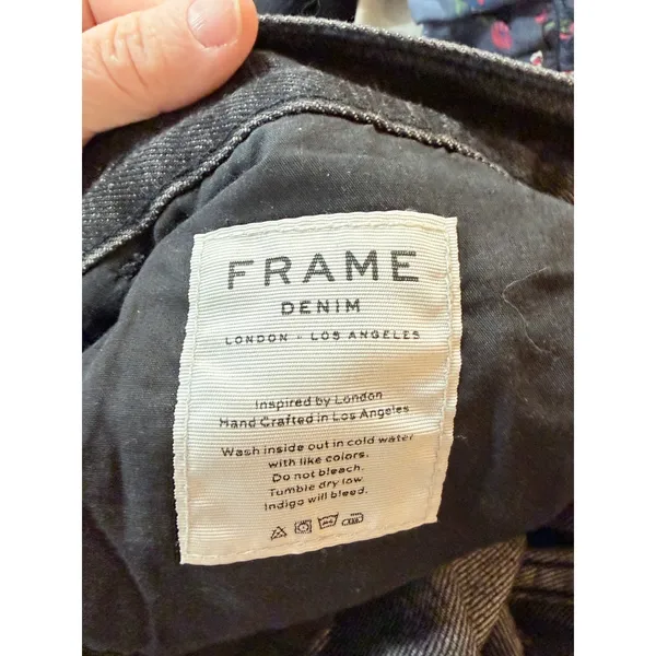 FRAME Denim Gray Wash Wide Leg‎ High Rise Jeans Size 32 Los Angeles - Image 4