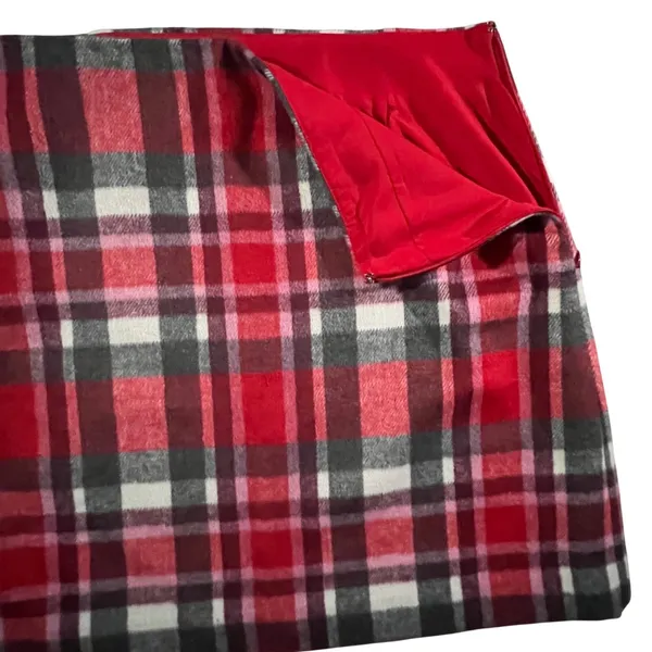 Anne Taylor LOFT Plaid Mini‎ Skirt Women 8 Red Plaid A-Line Lined Side Zip NWOT - Image 3