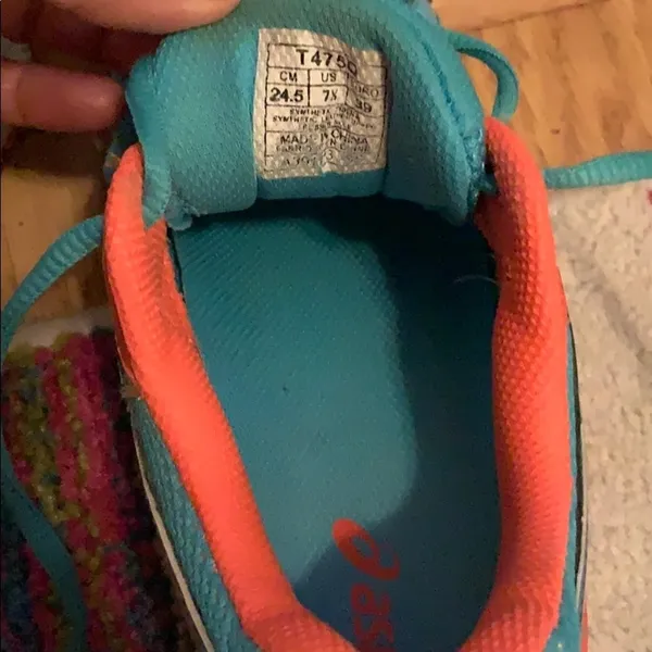 ASICS gel contend 2 aqua & coral sneakers size 7.5 - Image 7