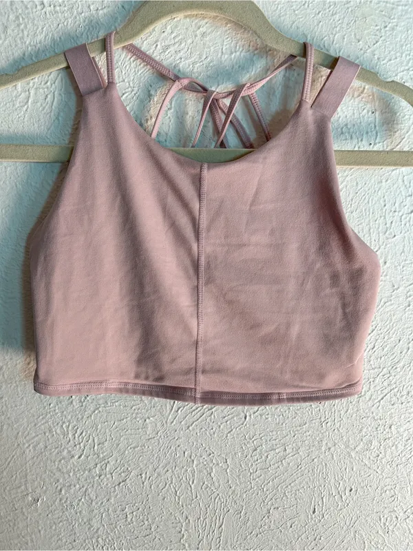 Free People Movement Mantra Yoga Crop Top Pink Small Strappy - Image 3