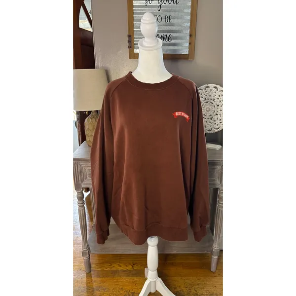 Target Cuddle Collab “Best In Show” Graphic Sweatshirt XXL Brown Pullover Cozy - Image 2