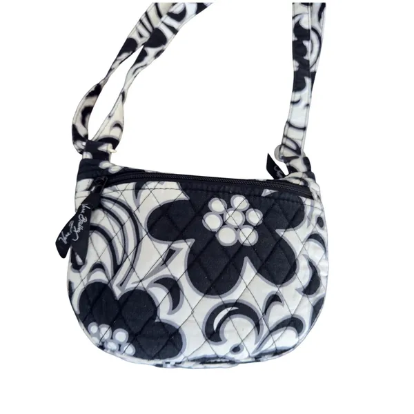 Vera Bradley Night and Day Quilted Crossbody Bag‎ Black White Small Messenger - Image 4