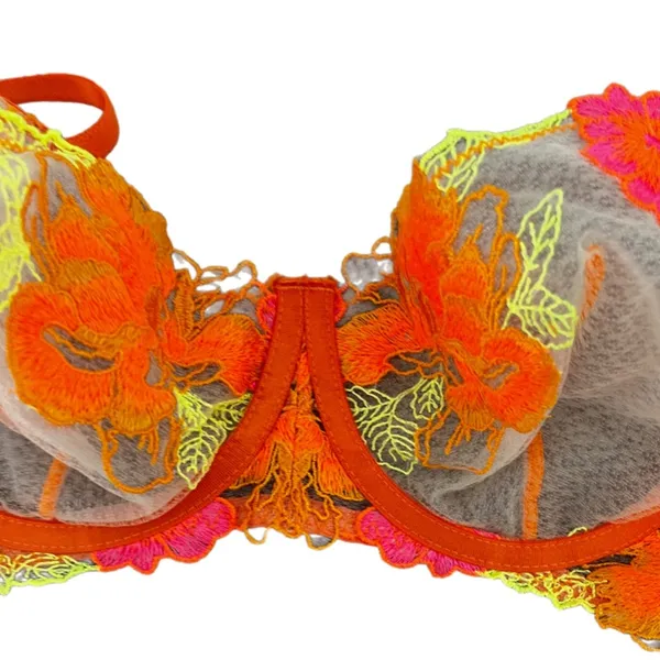 Lacy floral appliqué bra - Image 3