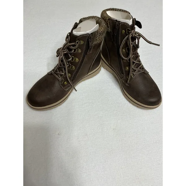 Cliffs by White Mountain Hearty Boots Womens 6 Brown Sweater Cuff C32703-249 NIB - Image 4