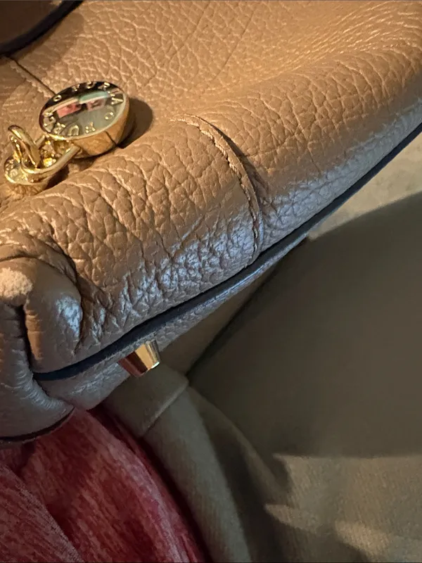 Furla Taupe Leather‎ Satchel with Gold-Tone Charm - Image 7