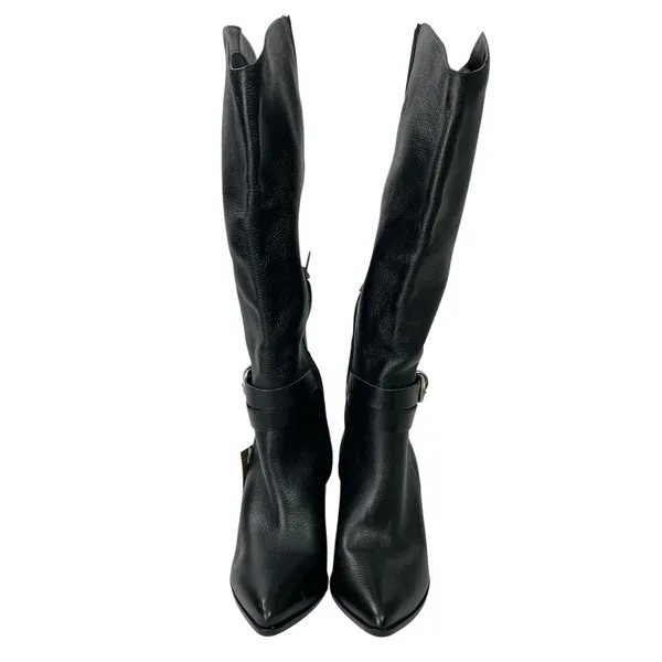 NEW Dolce Vita Tyrone Black Leather Ankle Strap Knee High Riding Boots Size 8.5 - Image 2