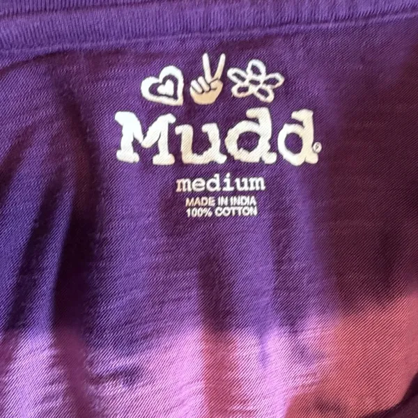 Mudd Womens Purple Tie Dye Raglan Long Sleeve Cotton Slub Knit T-Shirt Medium - Image 7