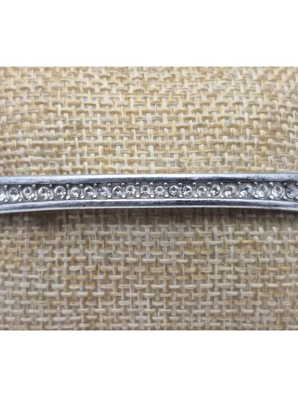 Brighton Secret of Love Hinged Bangle Bracelet Silver Plated Crystals & Etching - Image 5