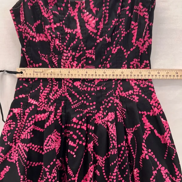 Jones New York Fit & Flare Dress Black‎ Pink 10 - Image 15