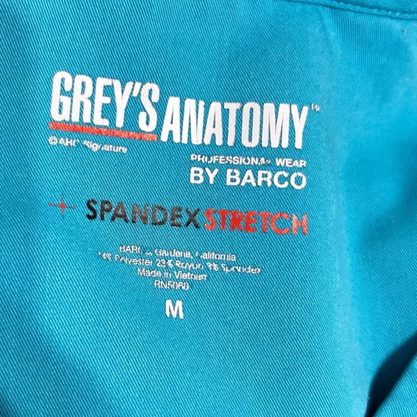 Greys‎ Anatomy Barco Women Scrub Top M Teal Blue Stretch Pockets Medical Uniform - Image 4