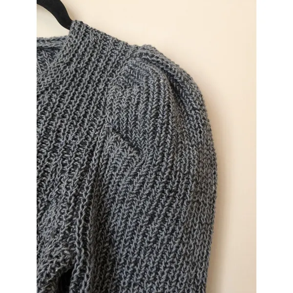 Universal Thread Sweater Dark Gray V Neck Puff Sleeve Knit Winter Size XS NWOT - Image 4