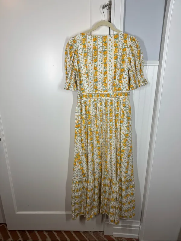Tuckernuck Hyacinth House Yellow Floral Square-Neck Maxi Dress size medium NEW - Image 8