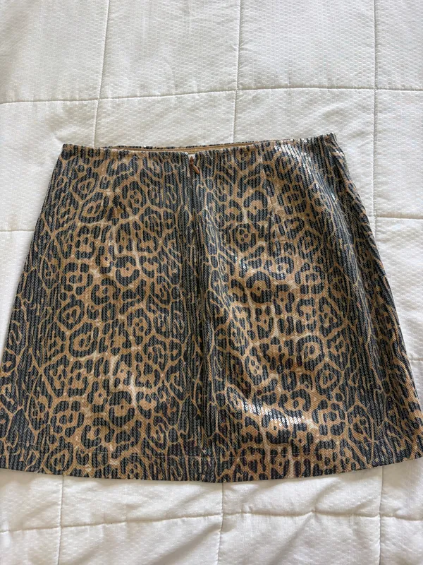 & Other Stories Sequin Cheetah Mini skirt - Image 3