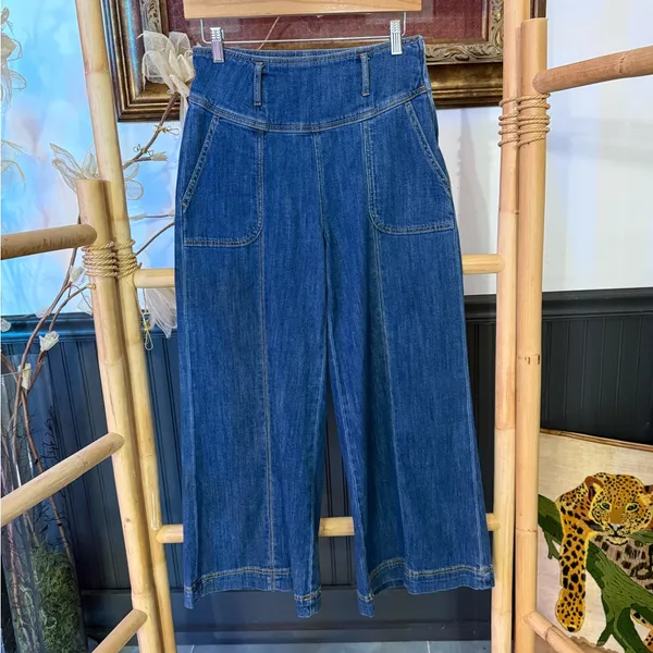 Anthropologie Pilcro and the Letterpress Wide Leg Cropped Jeans ~ Size 26 💛🍄 - Image 3