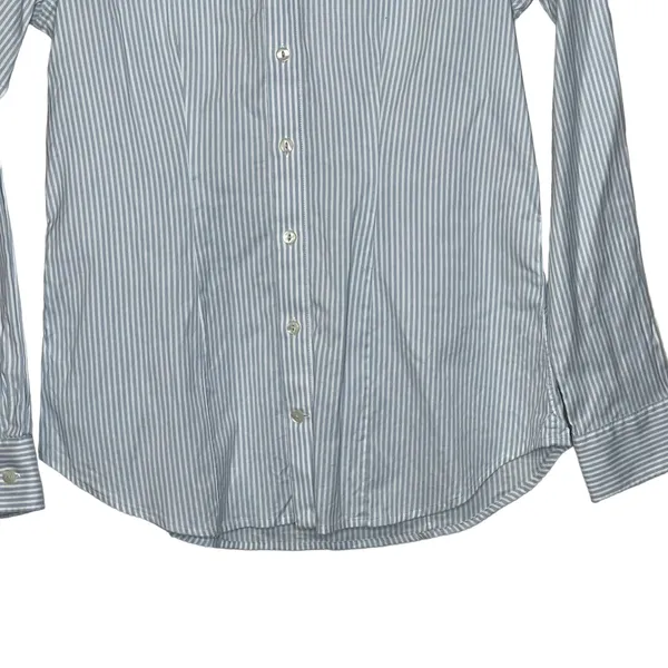 Southern Tide Shirt Size 4‎ Blue White Striped Cotton Stretch Blend Womens LS - Image 4
