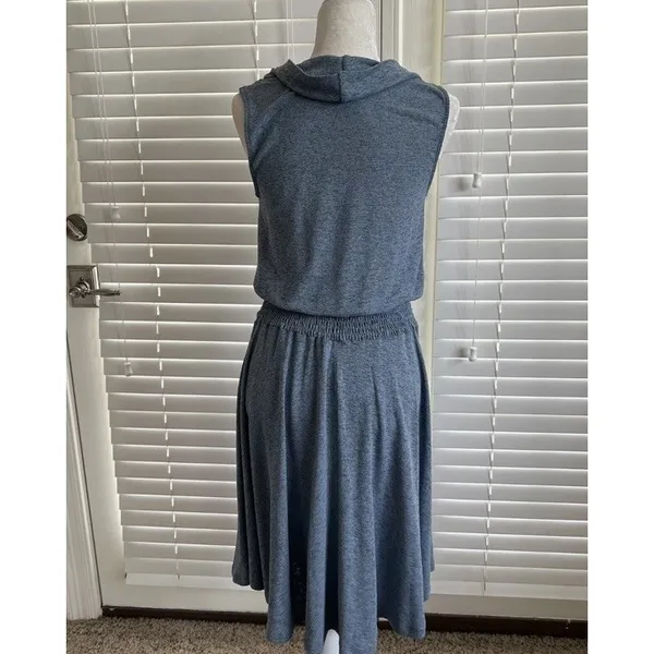 Soft Surroundings XL Tall Blue Kerry Dress Sleeveless Cowl Neck Smocked Waist - Image 8