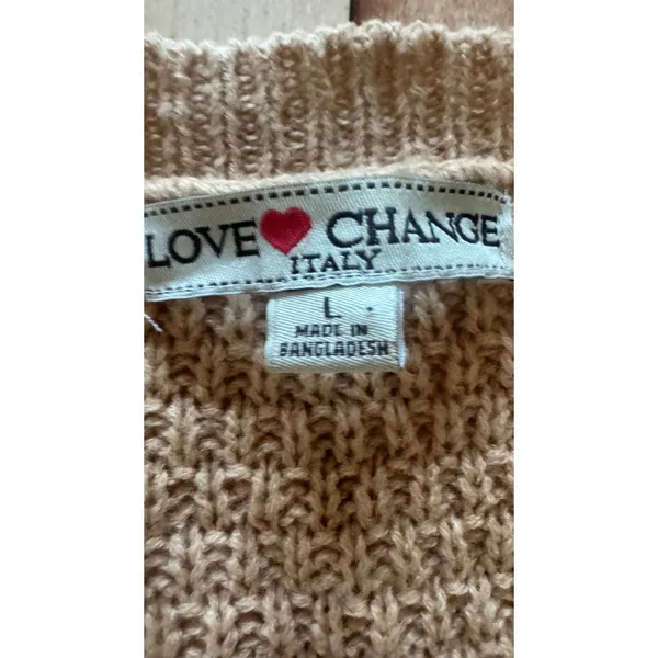 Love Change Italy Womens Large Colorblock Striped Open‎ Front Cardigan Sweater - Image 2