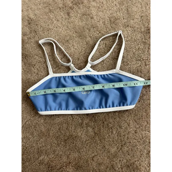 Alo Yoga Airlift Charger Bra Crystal Clear Blue/White XXS New RARE - Image 7