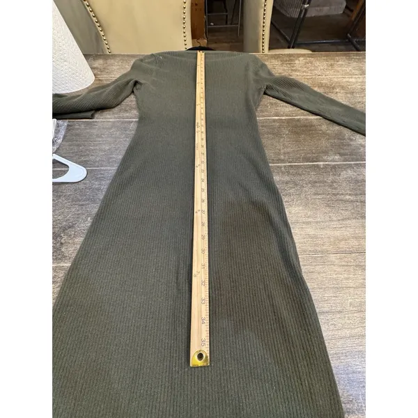 L'Agence Maci Button Duster Cardigan Ribbed Sweater Dress in ivy green Size XL - Image 10