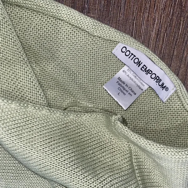 Cotton Emporium NWOT Mint Green Twist Back Sweater Women’s Large - Image 7