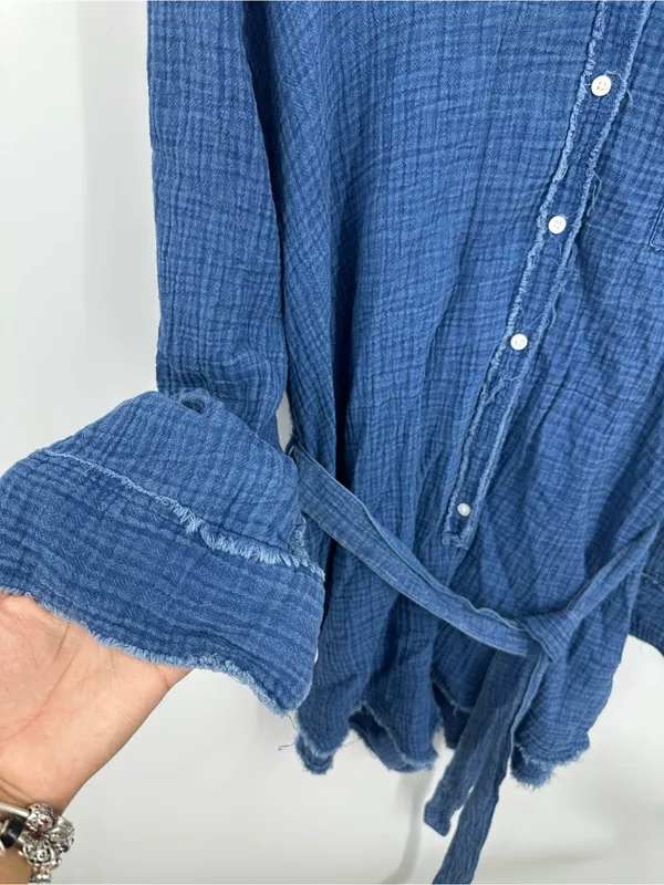 Aerie Blue Gauzy High Waisted Romper Size XL Boho - Image 9