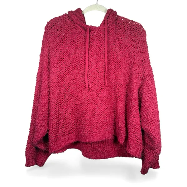 Anthropologie Pilcro Sailcloth Hooded Cropped Sweater Sz XL Loose Knit - Image 3