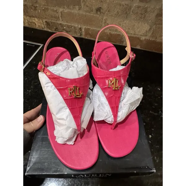 Lauren by Ralph‎ Lauren Women's Westcott Ii Heel Sandal Pump Pink Size 9.5! - Image 4