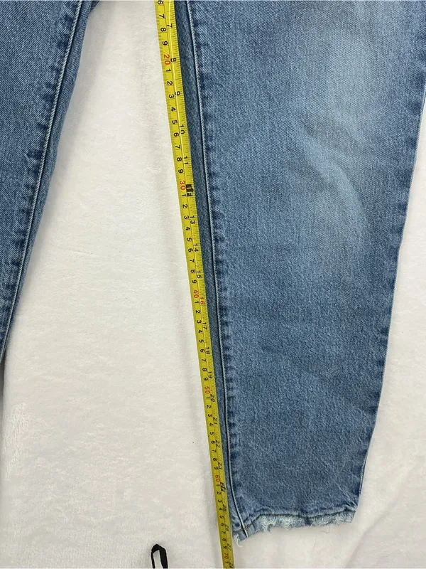 Good American Light Blue High-Rise Straight Leg Jeans 994 - Image 5