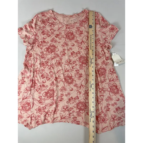 Wonderly Flowy Asymmetrical Hem Floral Top Size L Lightweight NWT - Image 3