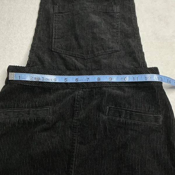 H&M Divided Black Corduroy Overall Dress Women Size 4 - Image 4