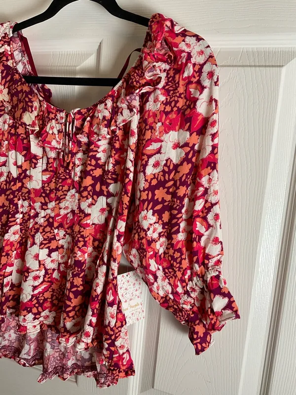 Free People Sweet Memories Blouse in Fruit Punch Combo - Size S - Image 3