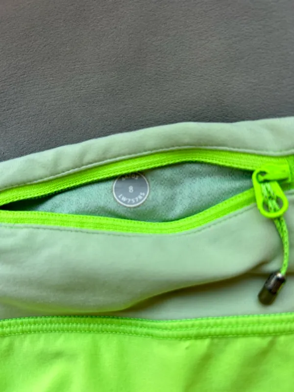 lululemon athletica Neon Lime Athletic Shorts with Cream Waistband - Image 3